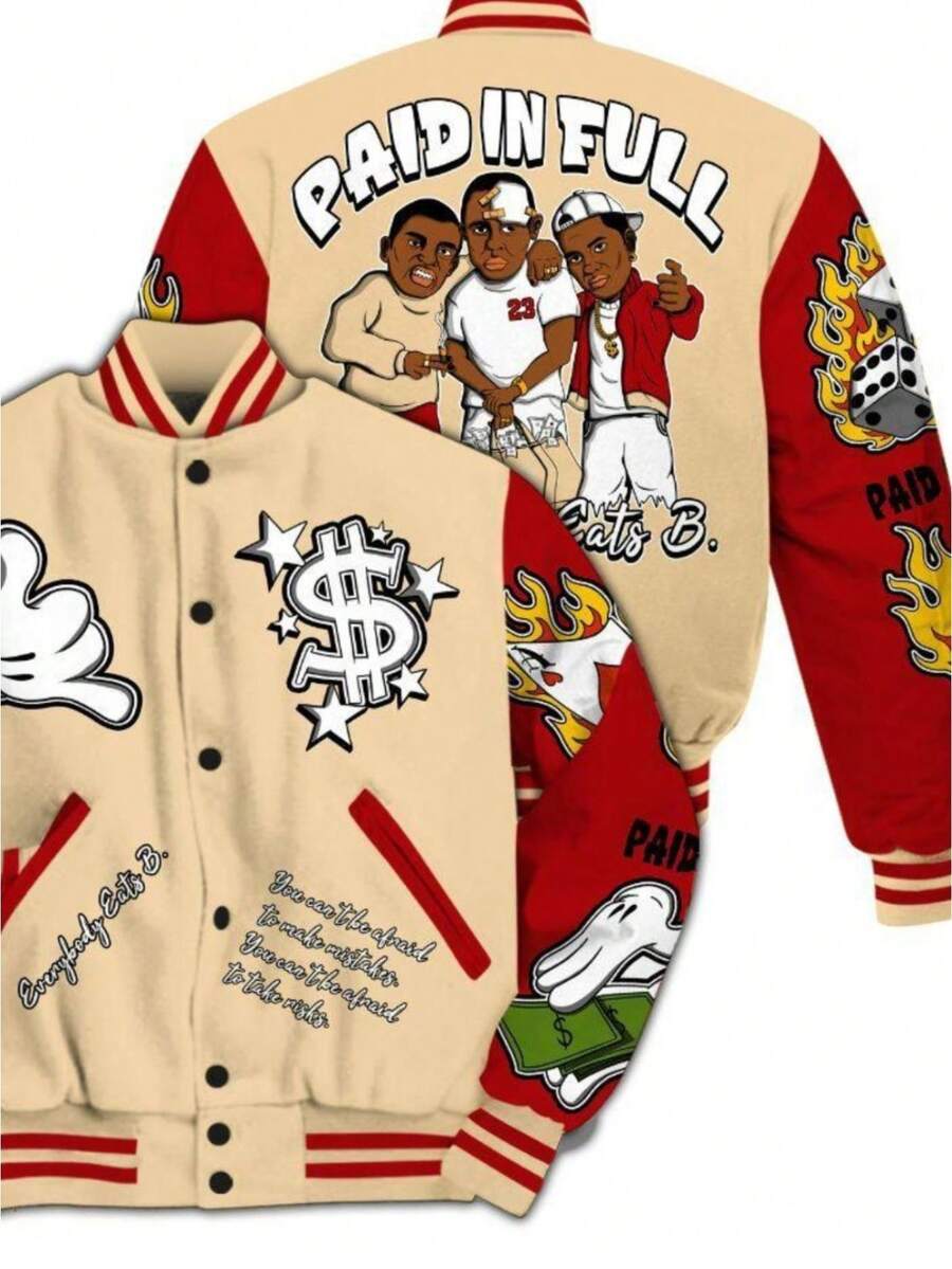 Men's Jacket Court Style 3D Printed Baseball Jacket Single-Breasted Jacket - Baseball Uniform - 025 - View 1