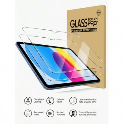 2 Packs Screen Protector For Pad Air/Pro/Mini 1 2 3 4 5 6 7 8 9/10/Th Generation 10.9 Inch, 12.9Inch 9.7 Inch 7.9Inch 10.2inch 10.5inch 11 Inch(2010/2011/2012/2017/2018/2019/2022/2021/2022/2024) Tablet - Tempered Glass, Case Friendly Screen Protection Essentials, Applicable To Daily Shield, Office, Home Pad Screen Protector Pad Accessories Waterproof Shockproof Anti-Fall Anti-Fall Scratch Resistant Anti-Fingerprint Full Cover