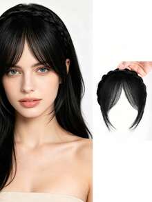 1 Tiara charmosa com franja, ideal para mulheres, cobre a linha do cabelo e é perfeita para carnavais, volta às aulas, encontros no Dia dos Namorados, acessórios de cabelo, perucas, acessórios de viagem, tiara, arco de cabelo, festivais, aniversários. - Multicolorido - Ver 5