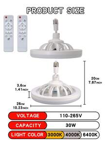 5-Blade 10-Inch LED Ceiling Fan Light With 360° Flexible Rotation, Remote Control, Aromatherapy Function, Upgraded Crystal Mask, Adjustable Color Temperature, Brightness And Wind Speed, Timer Function, Suitable For Bedroom, Living Room And Study - Five-blade Omnidirectional Fan Light - View 10