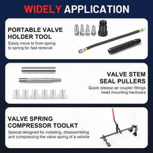 39-Piece Heavy-Duty Valve Spring Compressor Kit, Cylinder Head Repair Tool Set With Non-Slip Grip & Adjustable Base, Engine Maintenance Tools For Car, Truck & Motorcycle Repair - Red - View 6