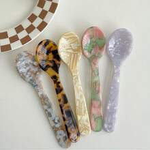 4-Piece Multi-Function Acrylic Spoon Set - Suitable For Desserts, Coffee, Caviar - Durable Plastic Handles, Compact Kitchen Utensils For Stirring And Serving. - 彩色 - 查看 7