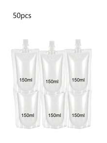 50-500ml 咖啡液體包裝袋，便攜飲料袋，果汁袋，冷熱飲垂直容器，透明出水口袋，防漏，塑膠飲料袋，透明便攜戶外水袋，可重複使用密封液體袋 - 彩色 - 查看 10
