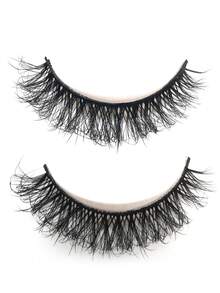 20 par blandade naturliga industriella ögonfransar 3D-makeup, industriella ögonfransar, smink, skönhetsverktyg, korta ögonfransar konstgjorda ögonfransar - Svart - Visa 3