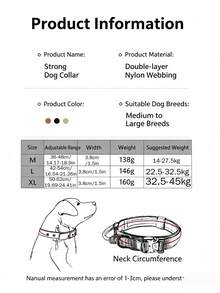Vòng cổ chiến thuật cho chó, vòng cổ nylon ngoài trời cho chó cỡ trung bình/lớn, dây đeo thắt lưng chiến thuật cho chó huấn luyện quân sự. - Nhiều màu - Xem 3