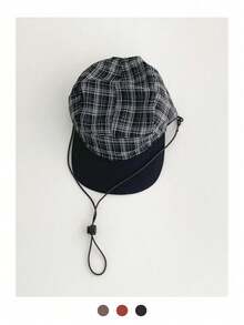 Women's Soft Crown Striped Plaid Quick-Dry Peaked Cap, Spring Summer Thin Breathable Sun Protection Outdoor Drawstring American Color Block Baseball Hat,Beach,Travel - Multicolor - View 5