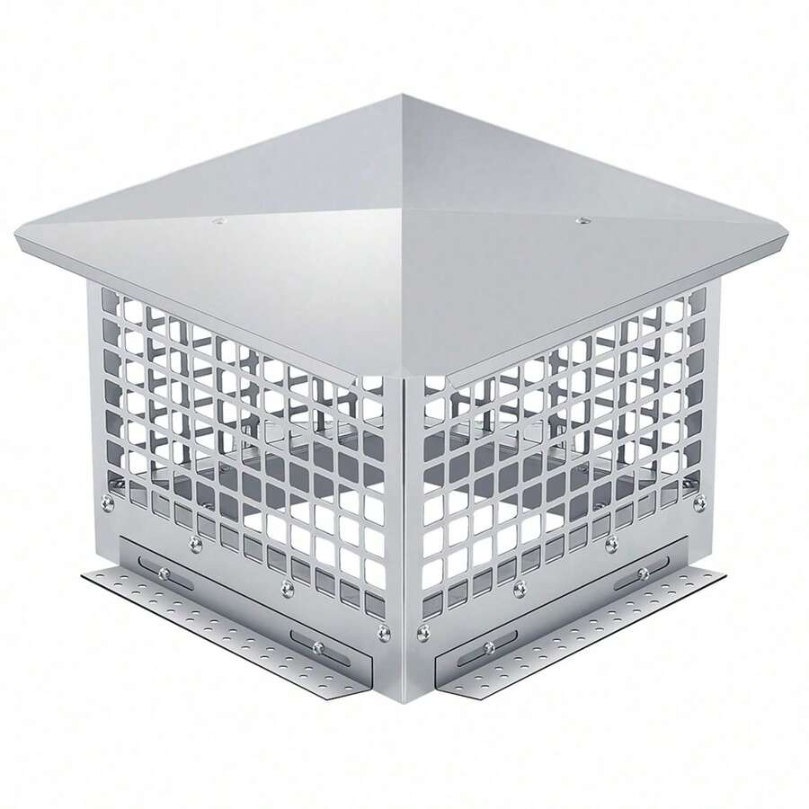 Tapa de chimenea ajustable, protector contra chispas de malla de acero inoxidable 304, adaptable a tubos de 11"-13", resistente a la intemperie y fácil de instalar, color plata - 13*13 pies - Ver 1