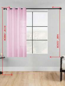 1pc Sheer Curtain, Grommet Curtain, Light Filtering Curtain, Semi-Transparent Curtain, Home/Office Use Curtain, Solid Color Modern Minimalist Polyester Voile Curtain, Softens Light, Suitable For Bedroom, Living Room, Balcony, UV Protection - Pink - View 20