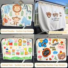 1pc Car Sunshade Curtain, Suction Cup Windshield Sunshade, Cartoon Design, Heat Insulation For Car - A - View 12
