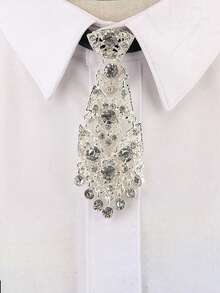 1pc Shiny Rhinestone Tie, Unisex, Glamorous Eye-Catching Tie Accessory, Suitable For Parties, Nightclubs And Formal Occasions - Multicolor - View 8
