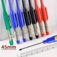 1/5pcs 1.77 Inch Long Tip Deep Hole Marker, Multi-Surface Use, Suitable For Woodworking, Bathroom Woodworking, Synthetic Leather, Glass, Stone, Metal, Ceramic - Multi-Purpose Professional Marker (Random Color) Random New/Old Packaging - A - View 2