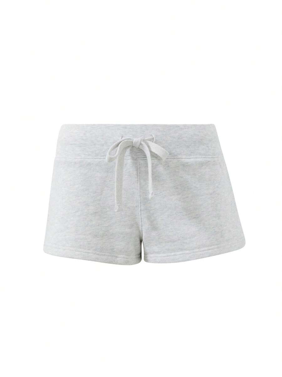 Women's Casual Sweat Shorts High Waisted Drawstring Elastic Waistband Soft Lounge Shorts For Summer  Daily Wear - 灰色 - 查看 1