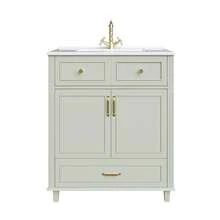 Vanity Unit With Ceramic Basin, Soft-Close Drawer, Modern Bathroom Furniture Offering Ample Storage Space, Metal Handles And Overflow Protection, 81 * 45.5 * 86.5 Cm, Green - Mint Green - View 8
