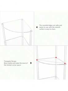 1 Set Acrylic Triangle Combination Desk, 2-Tier, 3-Tier, 4-Tier Storage Shelf - White - View 5