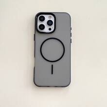 黑色奢华半透明磁吸无线充电手机壳，兼容 17、17 Pro、17 Air、17 Pro Max、16、15、14、13、12、11 Pro Max、16 Plus，提供透明保护和防震边框设计。 - 黑色 - 查看 2