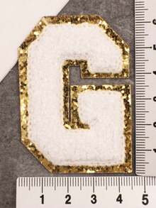 26pcs A-Z Letter Patches, Gold Color, Removable Sew-On 3D Embroidered Alphabet Decals, Suitable For Hats, Jeans, Clothes, Bags, DIY Crafts, Fashion Decoration, Jewelry Boxes, Storage Boxes, Phone Cases - White - View 21