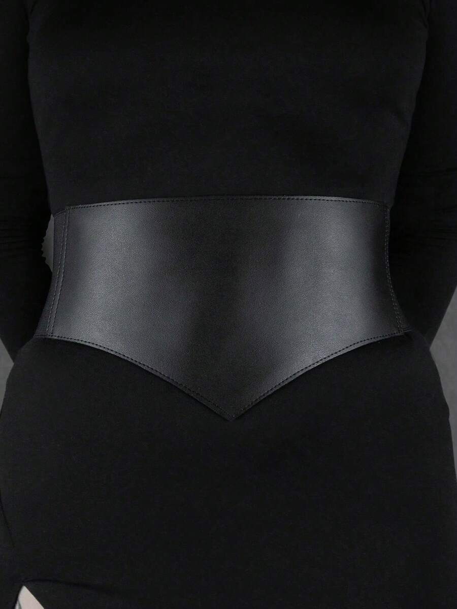 1 pieza Banda elástica ajustable asimétrica negra para mujer, adecuada para cenas, fotografía callejera, citas, eventos o uso diario - Uñas negras sin ondas - Ver 1