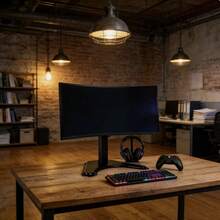 14-32 Inch Monitor Desk Stand, Computer Screen Mount, Stable Wide Base Adjustable Height Display Holder, Suitable For Gaming, Office And Conference, Effectively Relieves Neck Discomfort Caused By Low Monitor, No Drilling Required, Won't Damage Desk, Wider & Heavier Base | Office Desk Accessory | Computer Stand - View 2