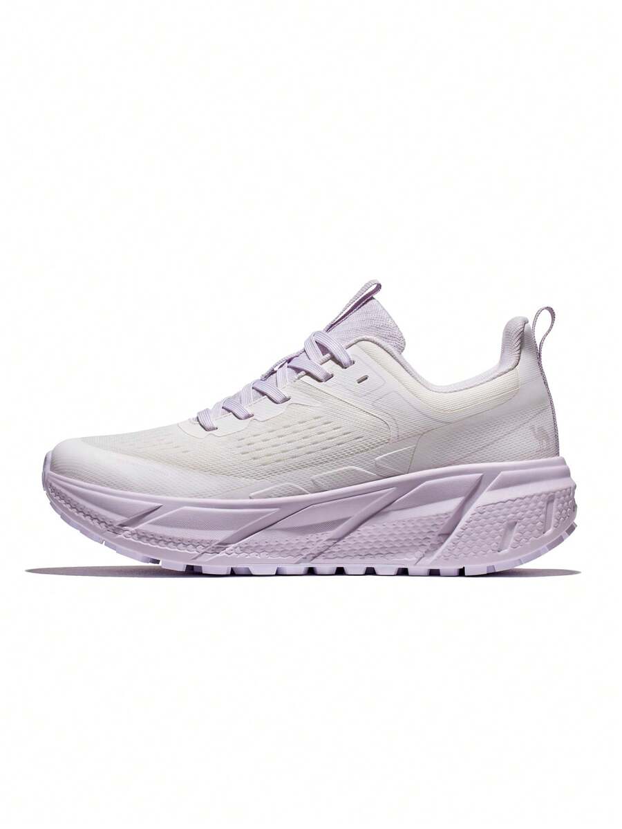 CAMEL CROWN Women's Cushioned Running Shoes, Non-Slip Shock-Absorbing Jogging Casual Sneakers - Snowflake White/Orchid Purple - View 1