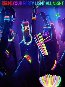 100 pièces Bâtons lumineux multicolores - Bracelets lumineux en plastique léger sans pile, convient pour les concerts, les danses, les fêtes et autres occasions, essentiel pour les festivals de musique | Décoration de fête amusante | Bracelets colorés - Voir 5