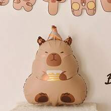 Juego de 5 globos de papel de aluminio con diseño de cobaya, globos de dibujos animados lindos, decoración de cumpleaños infantil, decoración de fiesta, accesorios para fotocabina, adecuados para fiesta al aire libre, celebración en el jardín, decoración de vacaciones, globos de juguete para fiesta de carnaval, fiesta de cumpleaños infantil, globos de juguete al aire libre para niños, globos de juguete de regalo, suministros para fiesta escolar, globos de papel de aluminio autosellantes, certificados CE - Mezclado - Ver 5