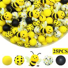 5/25颗3D可爱动物系列硅胶珠套装，鸭子、青蛙、熊、蜜蜂、猫头鹰造型珠子，可用于DIY钥匙扣、项链、手链、珠宝吊坠，节日和生日礼物 - 3D動物組合3 - 查看 11