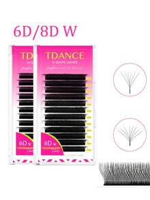 TDANCE 1 Hộp 12 Hàng Mi Nối Hình Chữ W, Mi Nối Hình Chữ W Làm Sẵn, Mi 6D 8D 0.07D Độ Dài Hỗn Hợp 8-15mm, Cụm Mi Đơn Độ Dài, Cụm Mi, Mi Riêng Lẻ, Mi Giả, Mi Giả 4D 0.07C 15mm - Xem 2