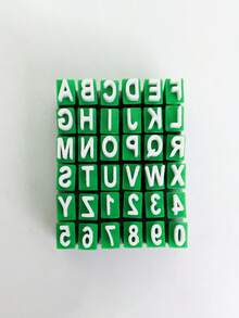 Juego de sellos de letras mayúsculas o minúsculas de cerámica, sellos de letras, sellos de letras de arcilla, letras mayúsculas y números, letras minúsculas y símbolos, herramientas de repostería DIY para imprimir galletas de forma pequeña - sello - Ver 14