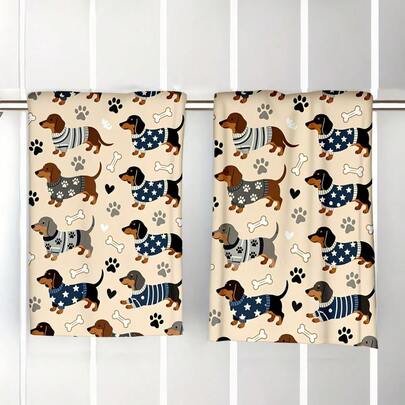 Bộ hai khăn giấy nhà bếp họa tiết chó Dachshund. Kích thước 40 * 60 cm. Thích hợp dùng để trang trí nhà bếp hoặc làm quà tặng. Có thể dùng để lau chùi và lau khô đồ dùng, cũng như trang trí nhà cửa. Phù hợp với nhiều mục đích sử dụng trong nhà bếp và nhà hàng, đây là dụng cụ nhà bếp lý tưởng.