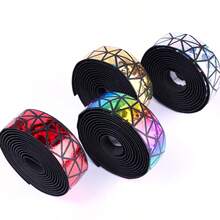 2 Peças Fita Antiderrapante e Absorvente de Choque Pollycycle, Envoltório de Guidão Curvo de Bicicleta de Estrada PU/EVA com Tampas de Extremidade, Adequado para Guidão de Bicicleta, Acessórios de Vara de Pesca - Multicolorido - Visão 3