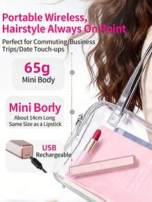 Convenient Mini USB Rechargeable Wireless Fringe Straightening Comb, With Anti-Scald Design, Portable Travel Straightening Comb With LED Display, Fast-Heating Mini Electric Straightening Comb, Suitable For Women 800mAh Capacity - A - View 11
