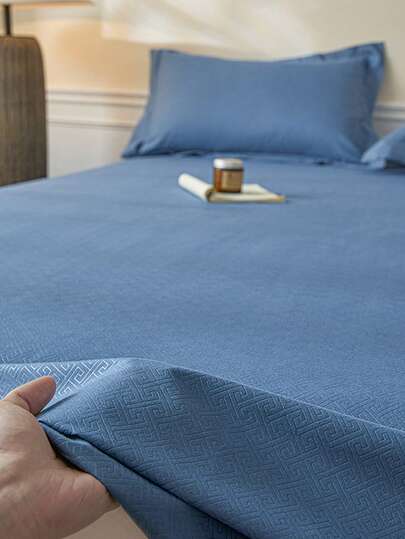 3pcs Soft Microfiber Bedding Set (1pc Bed Sheet + 2pcs Pillowcases), Checkered Blue Bedcover, Luxury Hotel-Grade Vacation Bedding, Skin-Friendly Breathable Durable Multifunctional Bedroom Decor, Back To School/Graduation Gift, Comfortable Summer Leisure Bedding, Lightweight Spring Bedding, Machine Washable