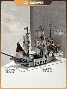 SALYWEE 3D Pirate Ship Puzzle,Building Blocks ,Classic Movie Ship Models,Legends Of The Nautical Age,Captain Jack,Family Interactive Toys,Assembly DIY Model,Creative Birthday Gift,Tabletop Game Toys - Multicolor - View 11