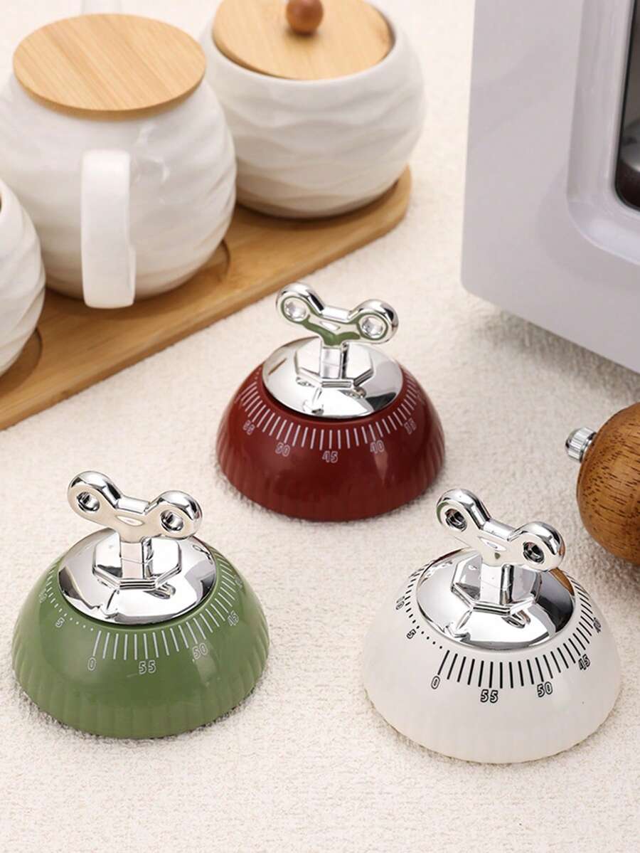 1pc Kitchen Magnetic Timer, Mechanical Timer Without Battery, Random Color