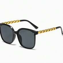 1 Pair Women's Plastic & Metal Round Full-Rim Fashion Minimalist Korean Style Classic Cool Glasses, Suitable For Music Festivals, Weekends, Outings, Golf, Driving And Other Occasions, Fashionable Accessory - màu đen - Xem 11
