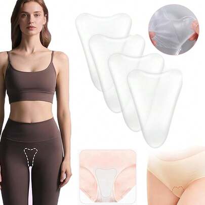 5/2/1pc Silicone Hump Pad, Seamless Protection For Swimwear, Yoga Pants, Fitness Pants, Comfortable & Reusable & Washable (Transparent)
