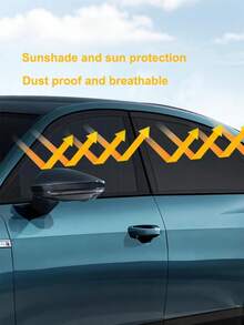 2Pcs Car Window Sun Shade Mosquito Net, Elastic Mesh Car Window Screen, UV Protection Privacy Sunshade For Car, SUV, Universal Fit - A - View 6