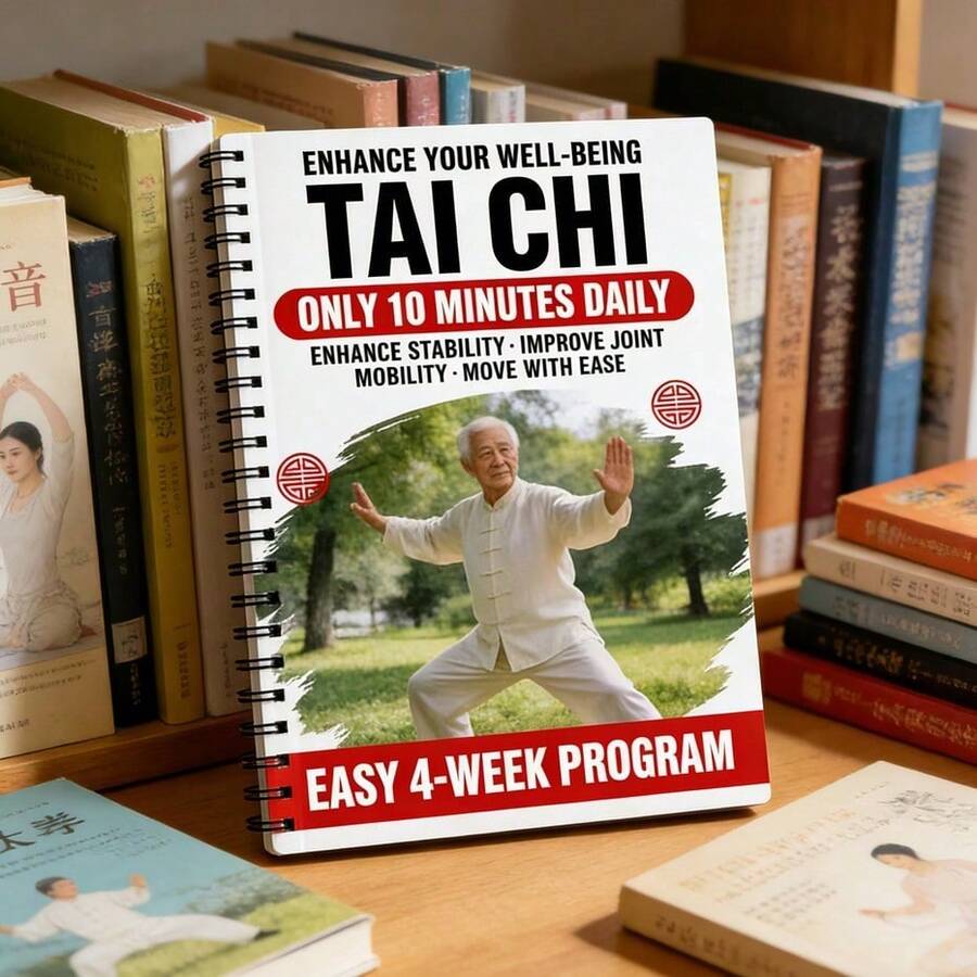 1 pieza Rutina de Tai Chi para principiantes: Plan de 4 semanas de 10 minutos diarios para mejorar la estabilidad y la movilidad articular. Adecuado para la práctica diaria de Tai Chi para personas mayores. - Plan de Tai Chi de 28 días - Ver 1
