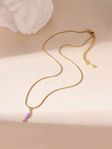 GEREIT 1 chiếc dây chuyền mặt hình cá nhiều màu sắc bằng thép không gỉ mạ vàng 18K, phong cách Bohemian, phù hợp cho nữ giới đeo hàng ngày và trong các dịp lễ. - Nhiều màu - Xem 4