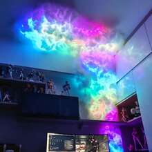 DIY Shapeable LED Lamp, USB 3D Lightning Cloud Light With RGB Smart Light Strip, Easy Installation - Suitable For Bedroom, Game Room, Bar, DJ Party Atmosphere Lighting Decoration. Creative Holiday Music Synchronized Flashing Dynamic Color-Changing Wall And Ceiling Night Light - DIY Cloud - View 4