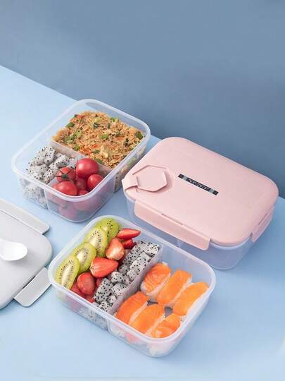 Brodark Hộp cơm trưa cách nhiệt 1 ngăn, hộp bento vuông bằng nhựa, hộp đựng thức ăn kín, nhiều màu sắc để lựa chọn