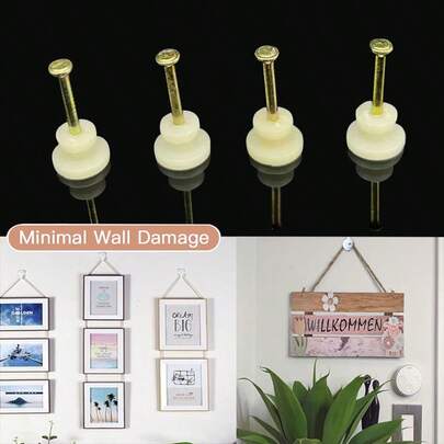 50/20/30pcs Heavy Duty Invisible Nail Hooks, No Drilling Required For Wall Mounting, Suitable For Hanging Heavy Frames, Home Photos, Artworks