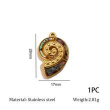 1 chiếc mặt dây chuyền hình vỏ bào ngư mạ vàng bằng thép không gỉ 304, phụ kiện trang sức chủ đề đại dương để tự làm đồ trang sức. - mặt dây chuyền - Xem 11