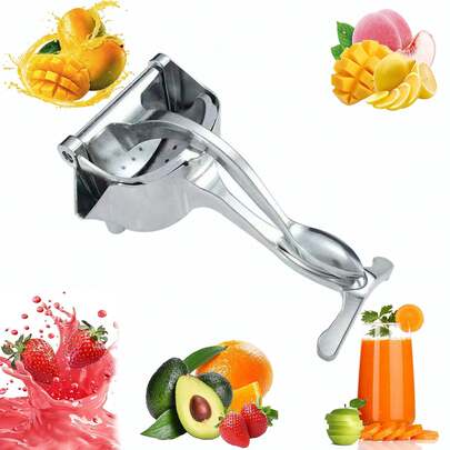 1/2 dụng cụ ép trái cây họ cam quýt | Hợp kim kẽm - Dụng cụ vắt chanh thủ công, Máy ép trái cây thủ công công suất lớn, Máy ép trái cây họ cam quýt cầm tay dung tích lớn mới năm 2026, Bộ phận ép bằng hợp kim nhôm có thể tháo rời, thích hợp cho cam, chanh và các loại trái cây khác.