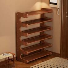 Single-Piece Bamboo Multi-Layer Shoe Rack, Space-Saving Freestanding Storage Rack, Suitable For Shoe Storage And Organization In Entryways And Dormitories. - 查看 3