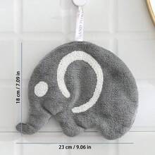 1pc Cute Cartoon Coral Fleece Hand Towel, Absorbent Hanging Hand Towel For Kitchen, Bathroom - Multicolor - View 2