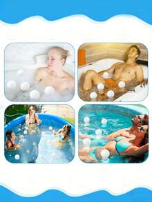 Bộ 4 quả bóng xốp vệ sinh hồ bơi mùa hè, thích hợp để làm sạch bụi bẩn trong hồ bơi và các bữa tiệc, có thể hấp thụ các chất bẩn trên bề mặt, bóng xốp spa tái sử dụng để ngăn ngừa bụi bẩn và tắc nghẽn bộ lọc trong hồ bơi cố định và hồ bơi bơm hơi, thích hợp cho các phụ kiện spa nước. - đơn sắc - Xem 4