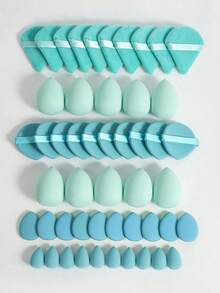 Makeup Tool Set That Includes: 10 Makeup Sponges For Liquid Makeup + 10 Mini Makeup Sponges For Liquid Makeup + 10 Triangular Puffs For Loose Powder And Makeup Setting + 10 Air Cushion Powder Puffs For Facial Makeup + 10 Mini Air Cushion Powder Puffs For Facial Concealer Makeup. Available In 5/10/20/30/40/50/60/80/100 Pieces - 學員藍 - 查看 13