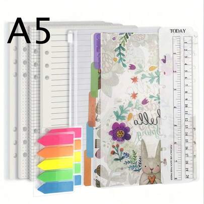 A6 Size Planner Refill, Suitable For 6-Ring Binder, Includes 80 Sheets/160 Pages/100gsm Blank Grid Paper, Gift Included