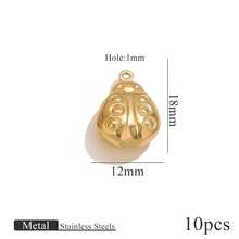Bộ 10 mặt dây chuyền hình sinh vật biển bằng thép không gỉ mạ vàng 18K với nhiều hình dạng khác nhau - Nguyên liệu tự làm vòng tay, vòng cổ, bông tai và mặt dây chuyền. - mặt dây chuyền - Xem 24